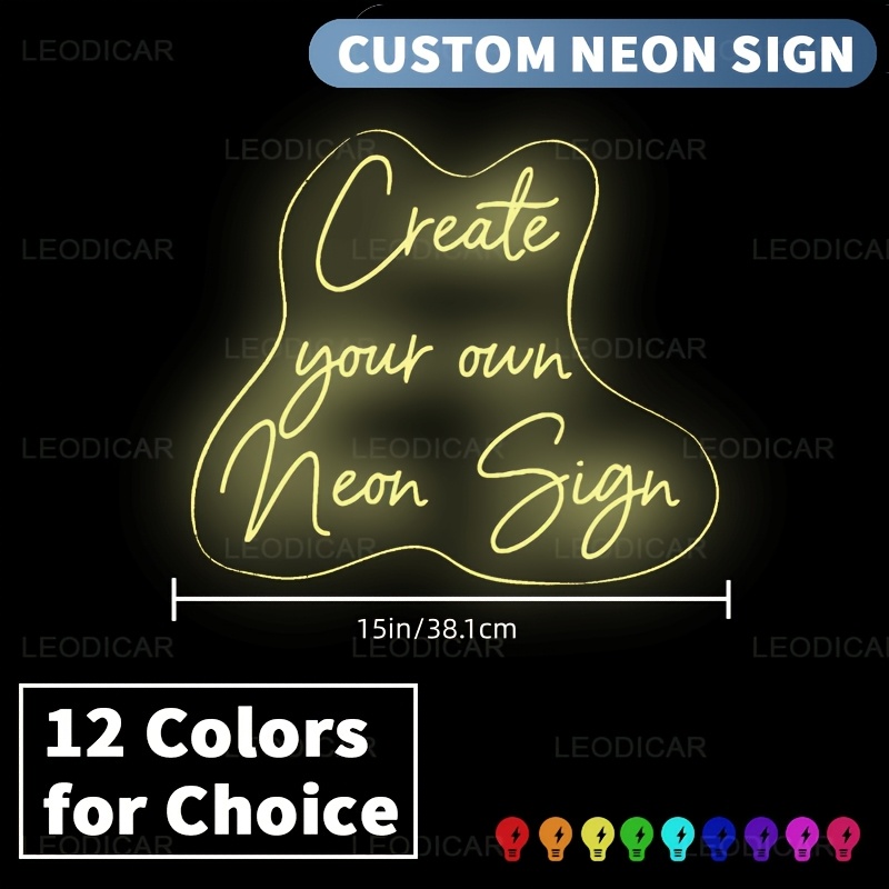 Personalized Neon Signs, Custom 3-Line Neon Sign for Events