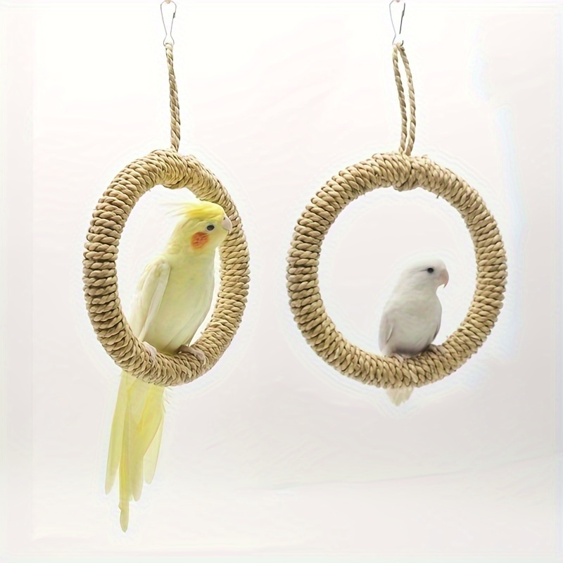 

1pc Swing Ring Bird Toy For Parrots - Durable Parrot Chew Toy And Hanging Perch