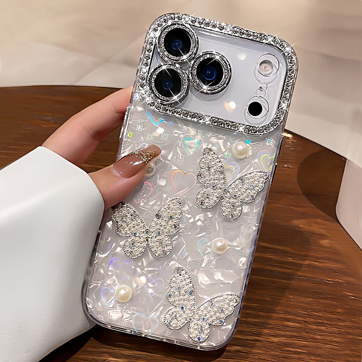 E-shop Handyhülle: Luxus 3D Schmetterling Herz Handyhülle Kompatibel mit iPhone 17 Pro Max/17 Pro/17 Air/17/16 Pro Max/16/16 Pro/16 Plus/ Pro Max/15