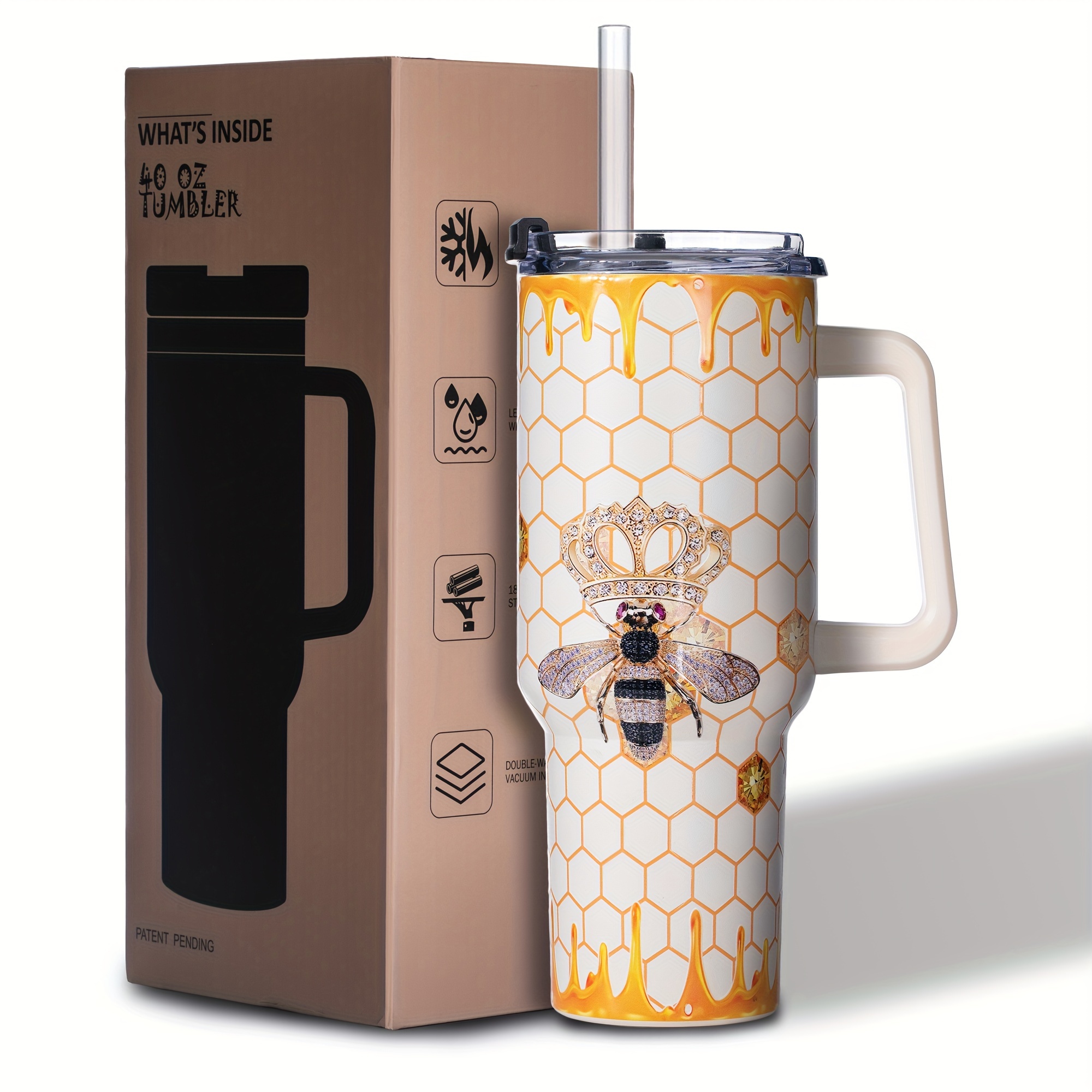 

Gome Bee 40 Oz - - Insulated Mug Lid - Bee For Women -