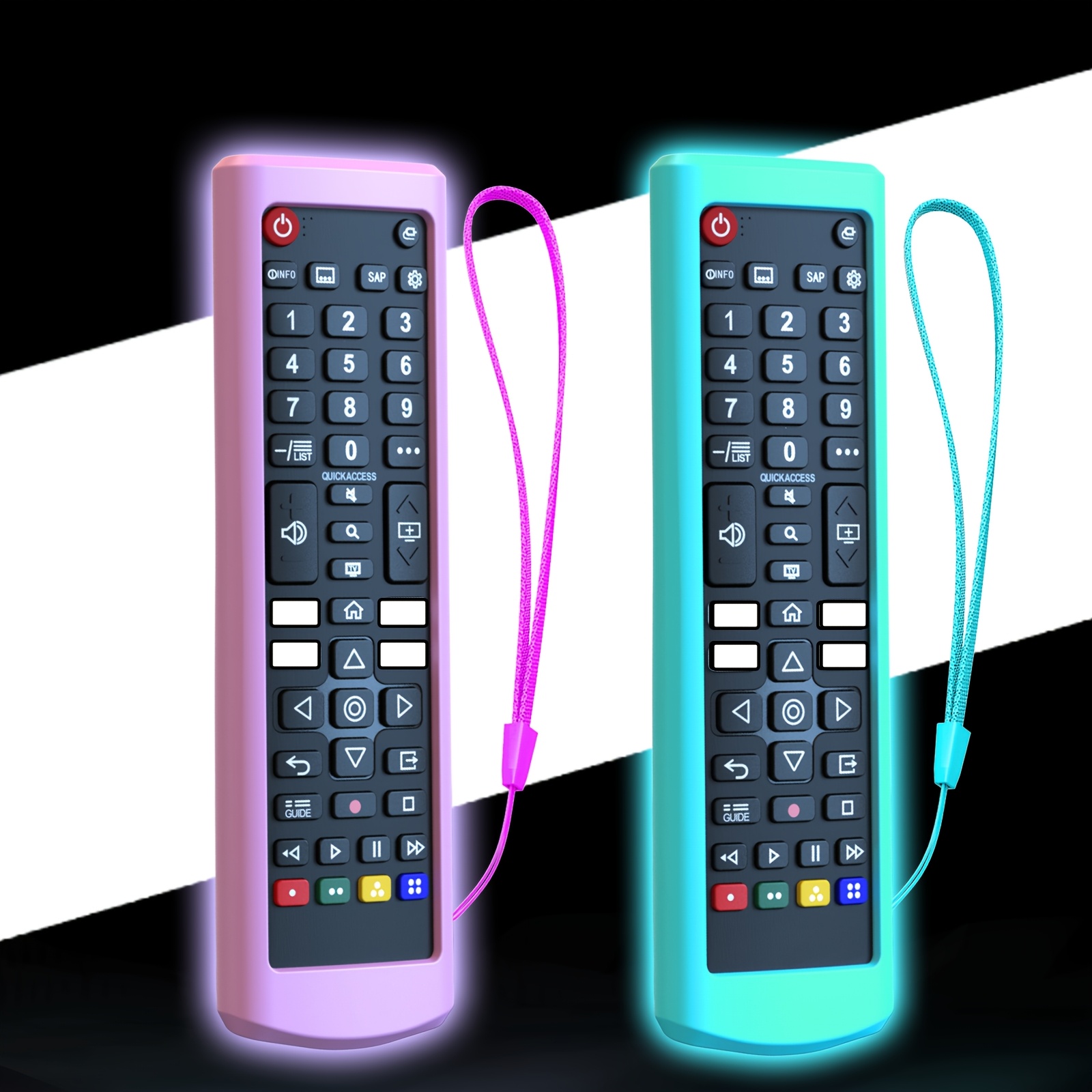 TEMU 2pcs/3pcs de para Mando a Distancia de TV con Cordón, en - Múltiples Colores, Carcasa de Silicona Compatible con Mandos de TV Inteligente Lg