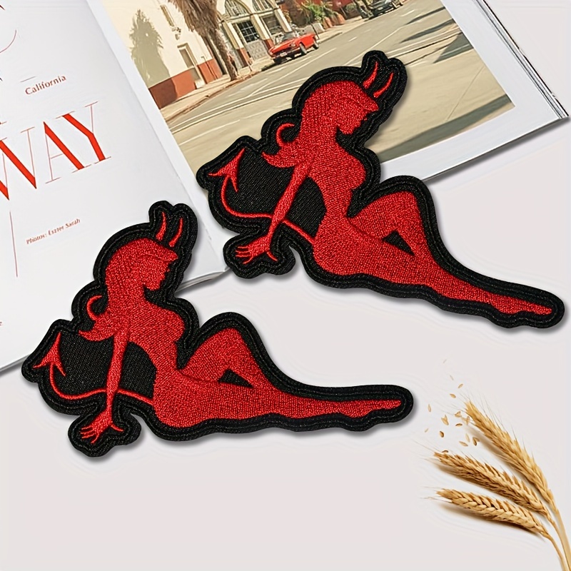 TEMU 1/2 Devil Woman Sewing/iron-on Embroidery Rider Patch