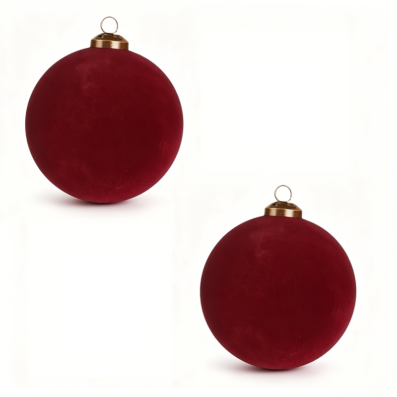 TEMU 2 piezas de adornos navideños grandes de de terciopelo de 15 cm/6 pulgadas, elegante para exhibiciones, de mesa para colgar , decoración para