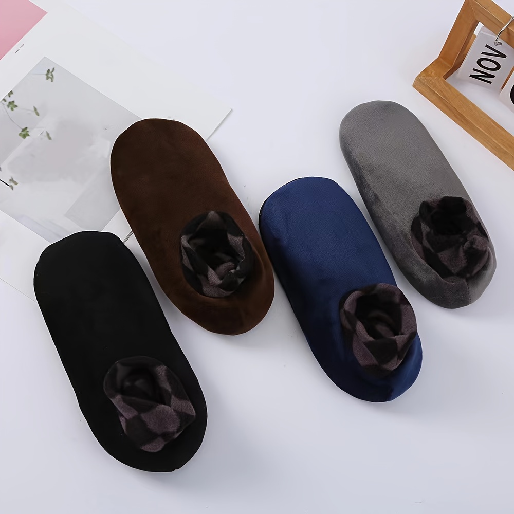 

A Pair Of Men's Warm Anti-slip Floor Sock Shoes, Thickened Thermal Socks For Autumn And Winter