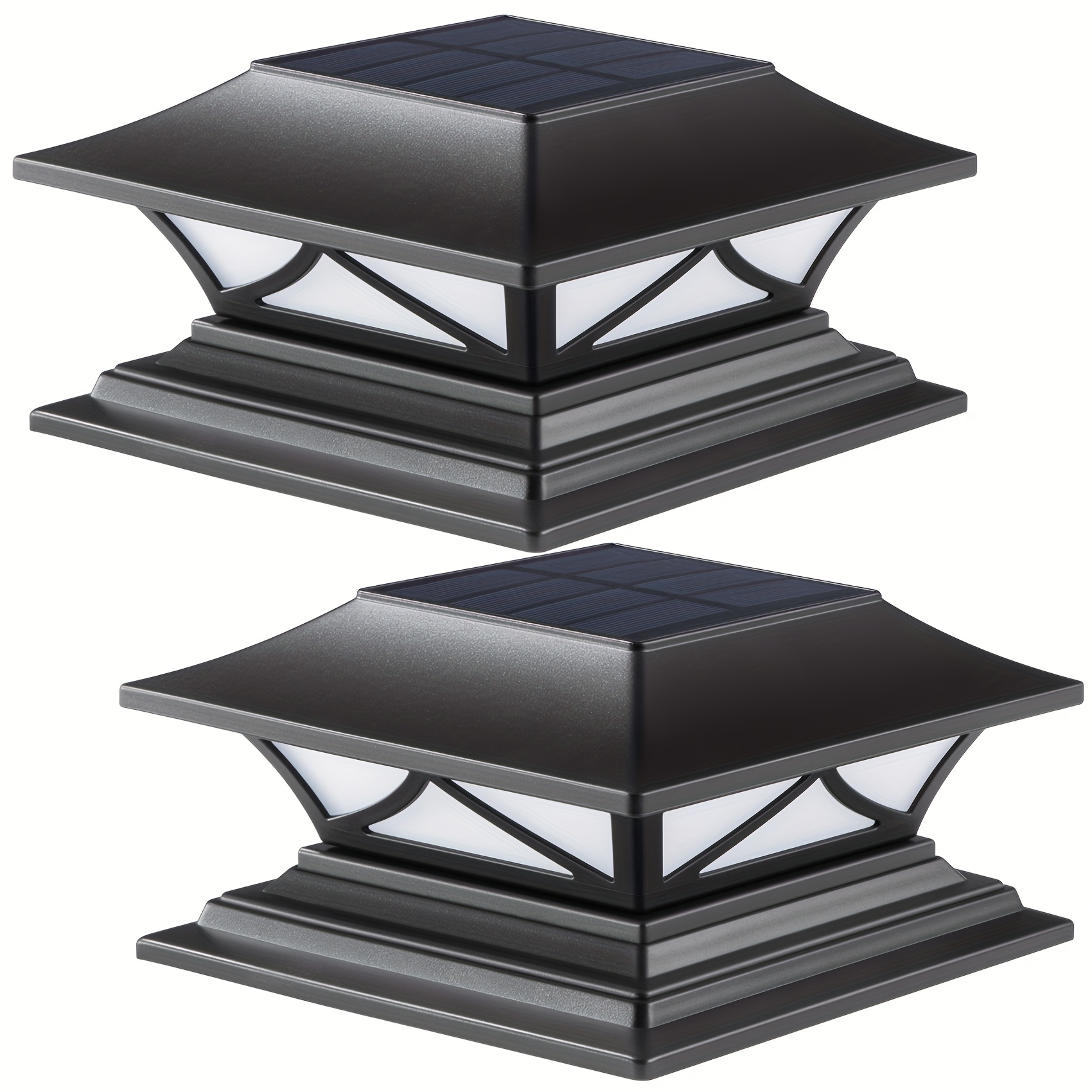 TEMU Solar Post Lights 2/4/6 Pack, Ip44 Deck Solar Powered For 4x4, 5x5, 6x6 Vinyl/wooden Posts, Solar Post Lights Outdoor With 2 Color , Decorate