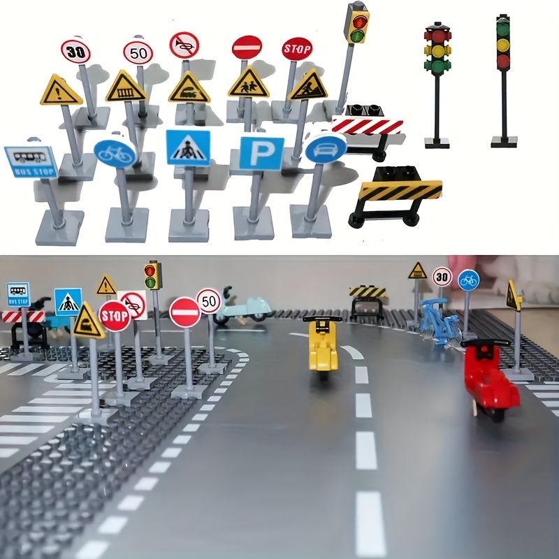 

18 Styles Of , Signs, Signal , Particle Education , , 's Traffic Toy Set