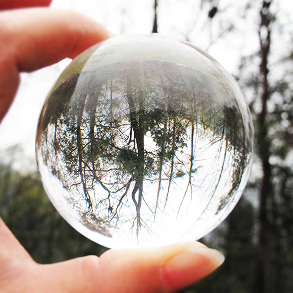

1pc 30-50mm Transparent Glass Crystal Ball, Glass Crystal Ball Decoration Figurine Photography Solid Crystal Glass Ball, Home And Outdoor Decoration Garden Decoration, Photo Props