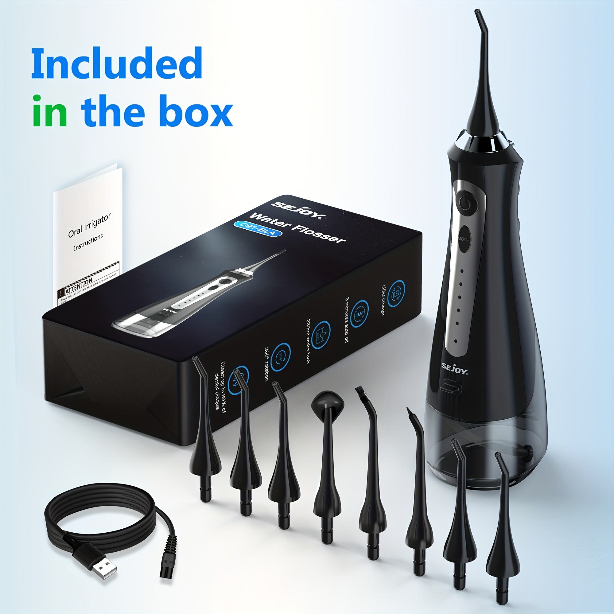 Sejoy Oral Irrigator C12BLA Professional Water Flosser