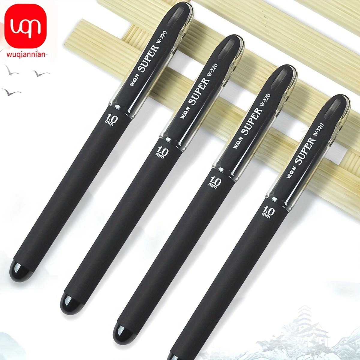 

Lot de 4 stylos à encre gel noire 1,0 mm, écriture fluide, belle et confortable, légers, , stylo de pour une utilisation quotidienne en écriture et dessin, idéal pour la rentrée scolaire