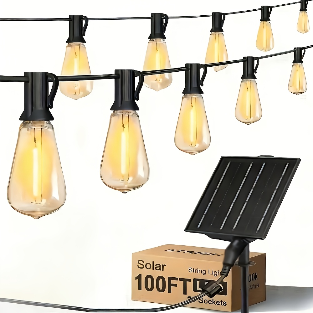 TEMU Christmas Lights Outdoor, Luces Solares Para Patio, Luces Solares Para Exterior, Solar Outdoor String Lights, Solar Powered String Lights,