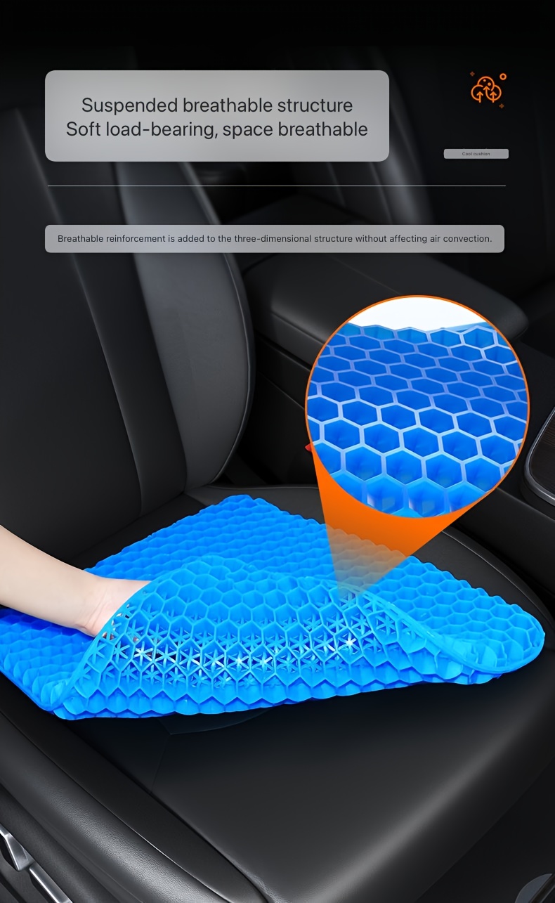 summer cooling gel seat cushion breathable honeycomb design for car office chairs soft for comfort details 6