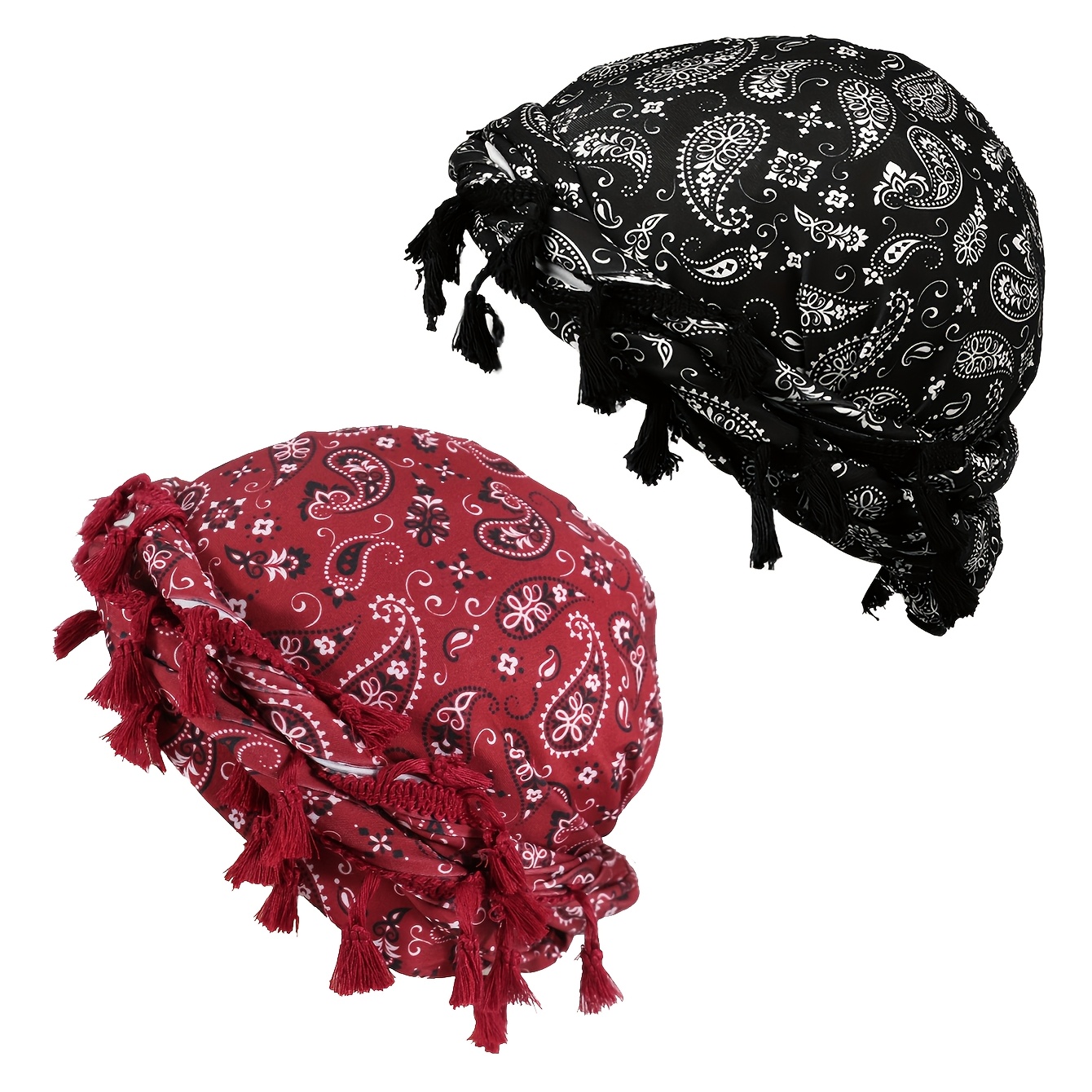 TEMU 2-teiliges Piratenhut-Set mit Paisley-Muster
