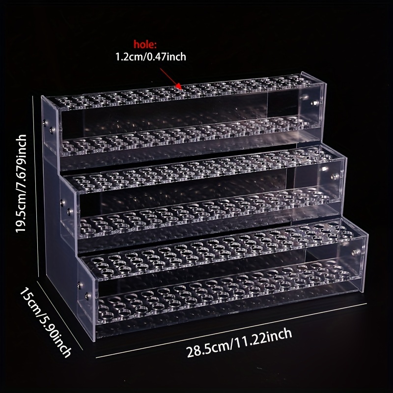 TEMU 1pc Acrylic Pen Holder, Desktop Storage Rack For Supermarket Stationery Store Gel Pens Pencils Gel Pens Makeup Brushes Display Rack Creative
