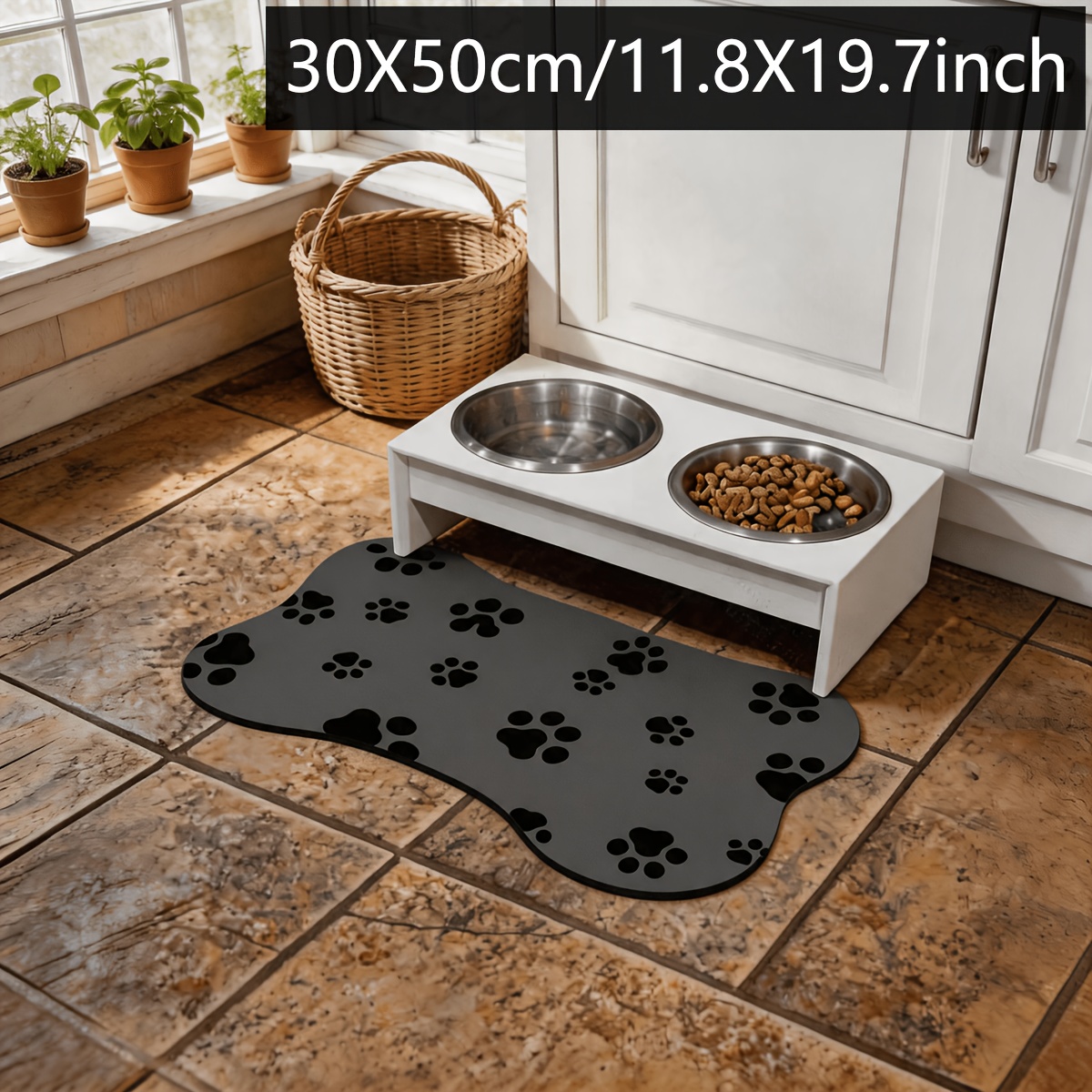 TEMU Sets de table absorbants pour animaux de compagnie, tapis de sol antidérapants, sets de table de repas universels de irrégulière pour chats et