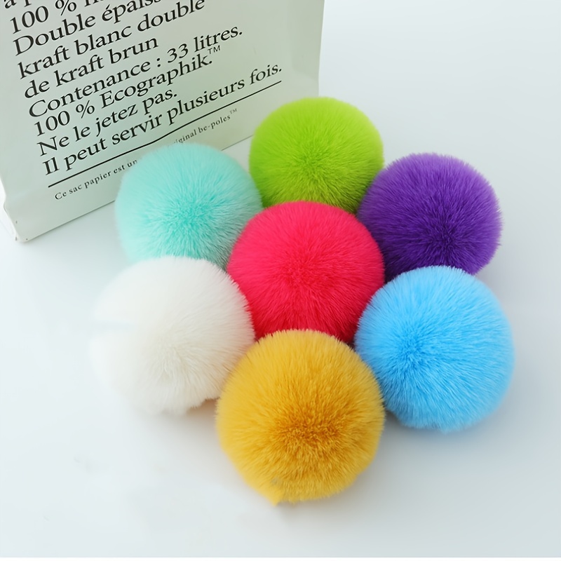 

10pcs 2.4" Fur Pom Poms - Fluffy Balls For Diy Crafts, Party Decor & Winter Accessories