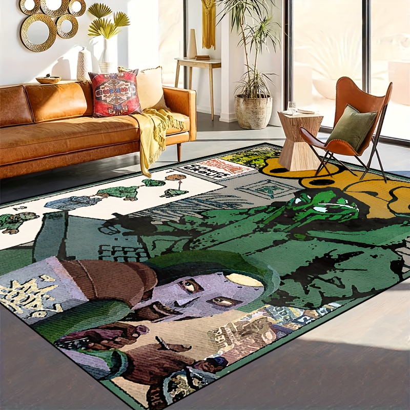 1pc   toy building blocks comics non slip area mat machine washable   polyester mat in multiple sizes for living room bedroom nursery entryway and outdoor spaces rugs for living room details 3