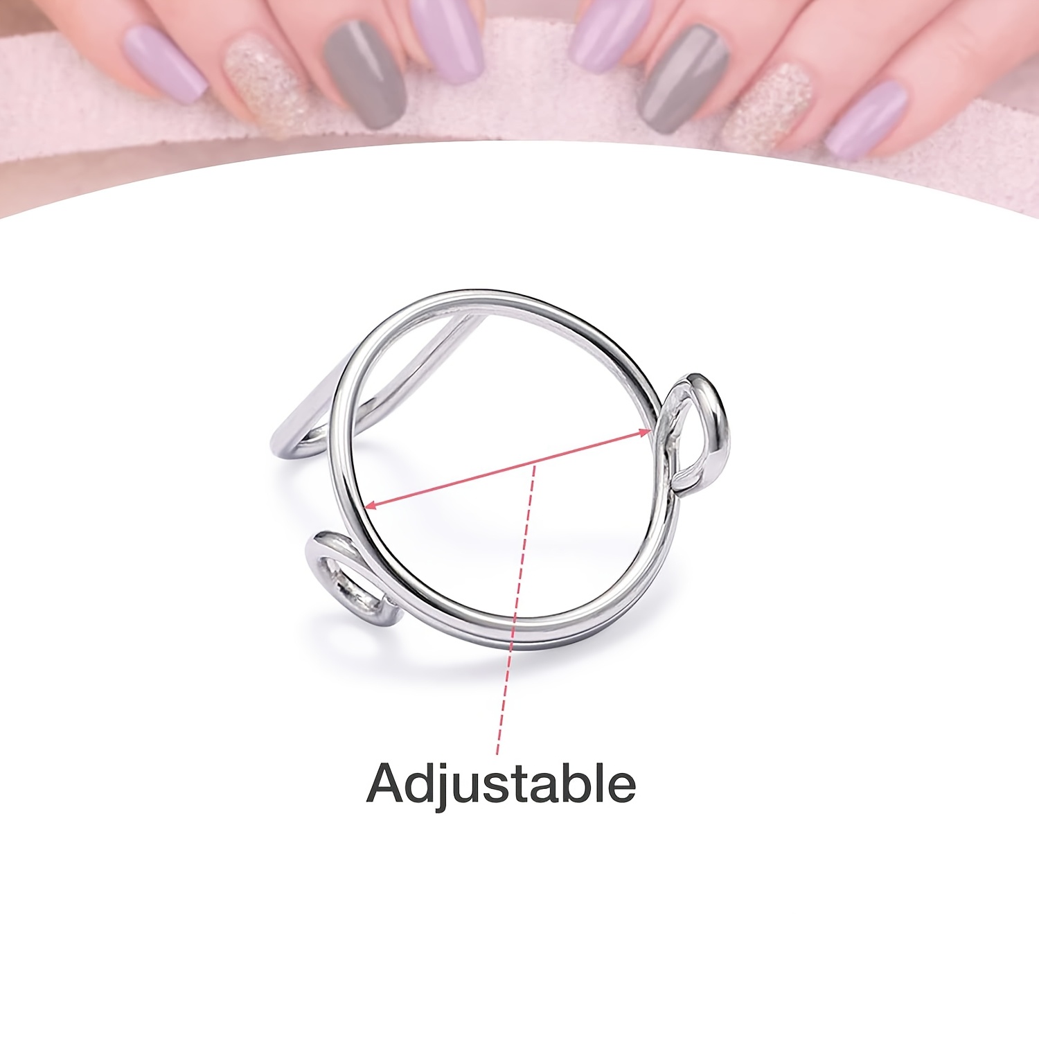 2pcs Adjustable Open-End Finger Rings for Women, Party Accessories