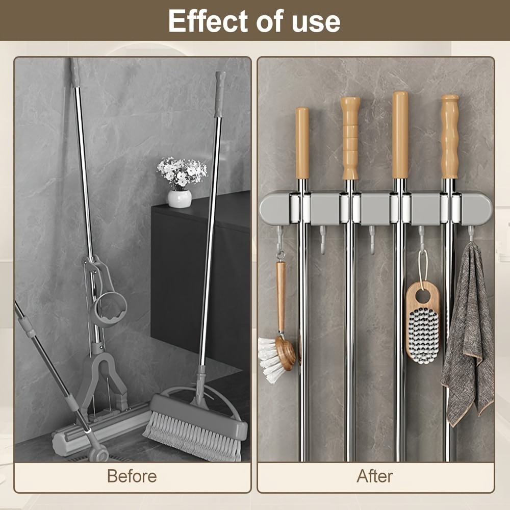 Rv Mop Rack Hook Flushless Mop Broom Rack Wall Temu