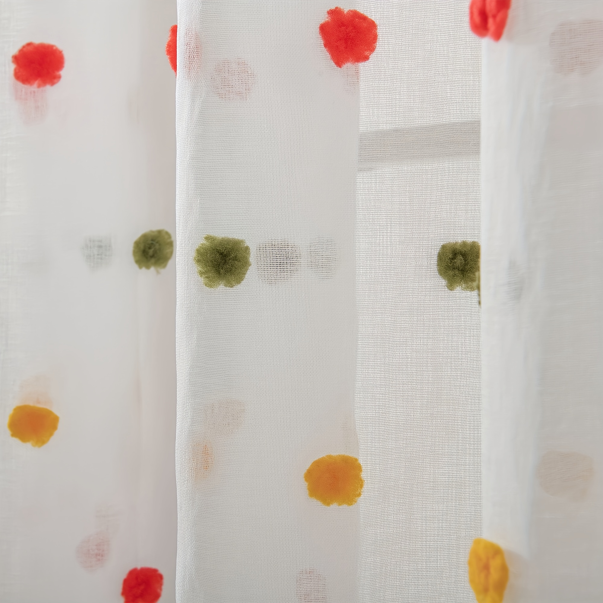 TEMU Juego de 2 cortinas de gasa blanca estilo francés, cortinas de bolsillo para barra para todas para ventanales, salas de estar, dormitorios, y