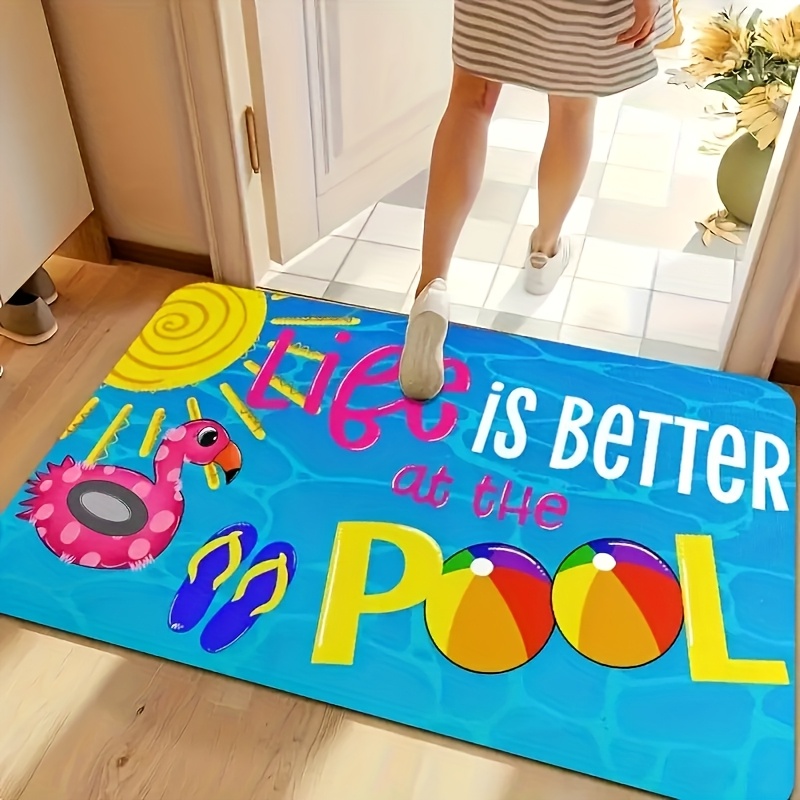 TEMU 1pc , Welcome Door Mat - Durable, Non-slip, Quick-drying, Suitable For Indoor/outdoor Use, Suitable For Bathroom, Kitchen, Study, Computer Room,