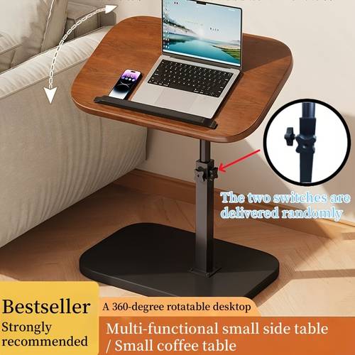 versatile adjustable height side table with stylish metal frame wooden top portable sofa end table for living room bedroom game room or reception area easy assembly no power needed versatile furniture modern accent table