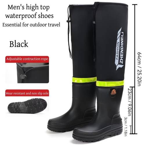 mens outdoor waterproof shoes long rain boots rain boots gardening boots sports rain boots daily commuting water shoes loose comfortable lightweight breathable rain shoes