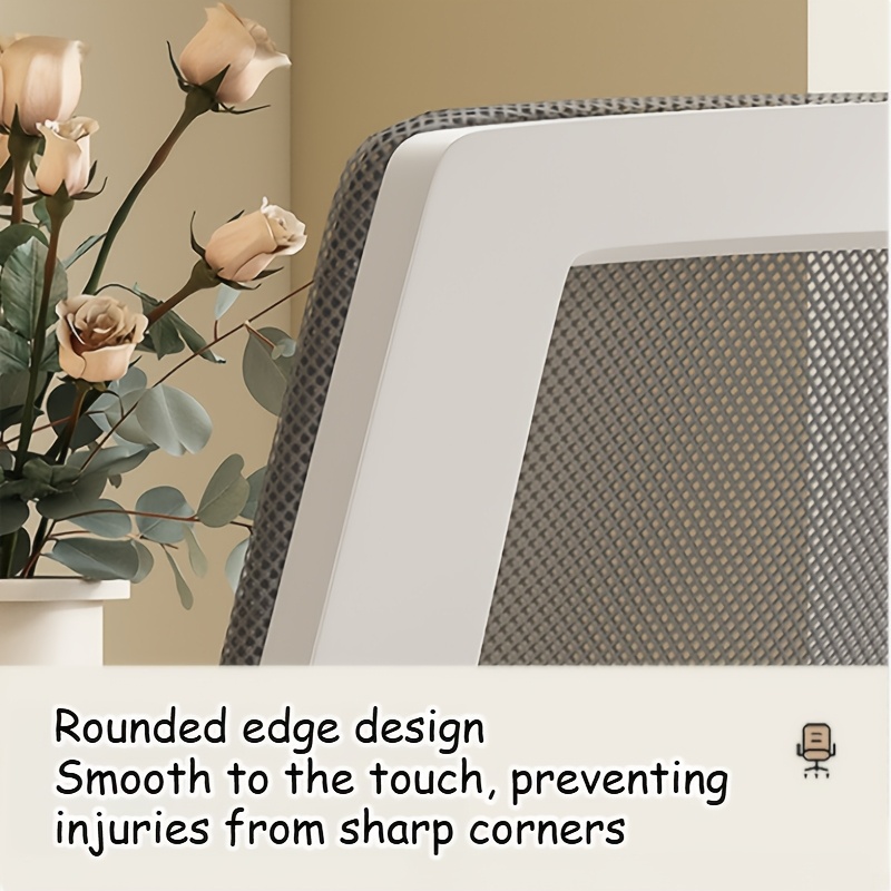 Silla de Oficina en Casa con Reposabrazos y Respaldo Ergonómico, Tela Transpirable, Asiento Moldeado, Adecuada para Oficina en Casa, Sala de Espera y Sala de Conferencias, Capacidad de Peso 130 kg, /Gris