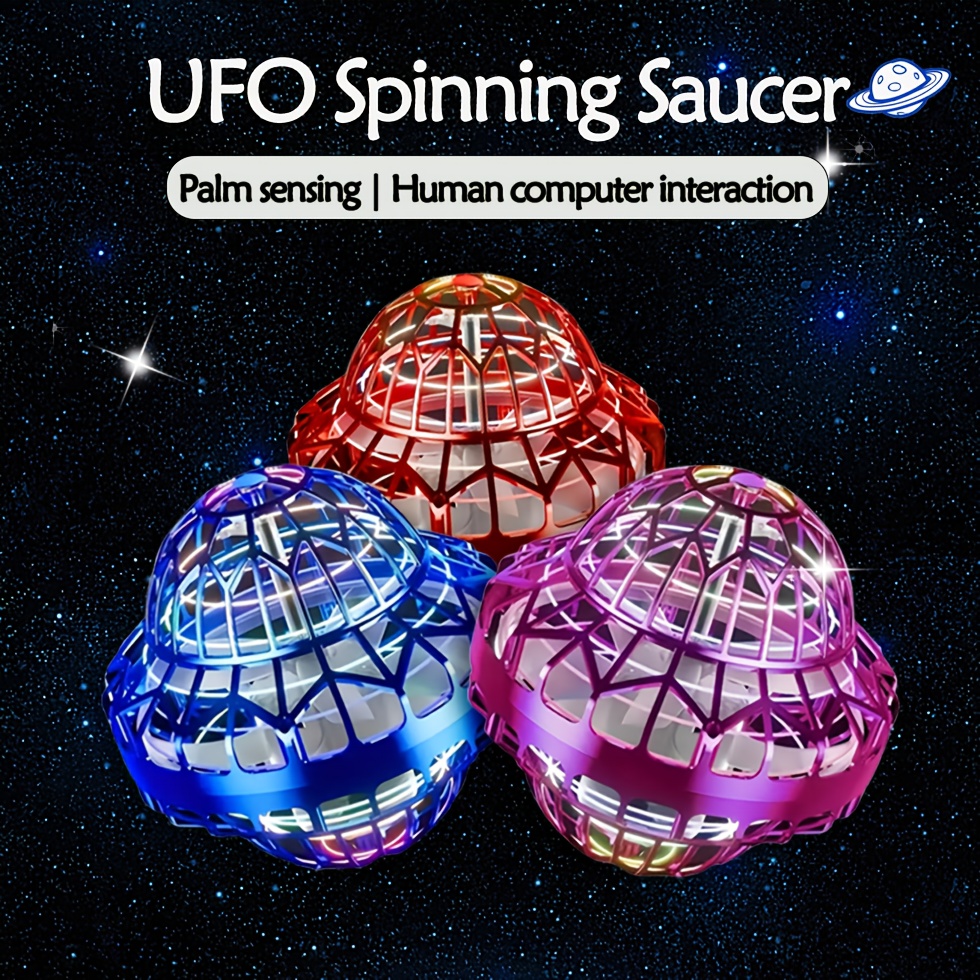 

Ufo Flying Ball Toy With Led Light, Hand Controlled Smart Induction Flying Ball, Fly Orb Ball Spinner, Outdoor Rotating Mini Drone, Creative Gift For Kids Christmas Birthday New Year