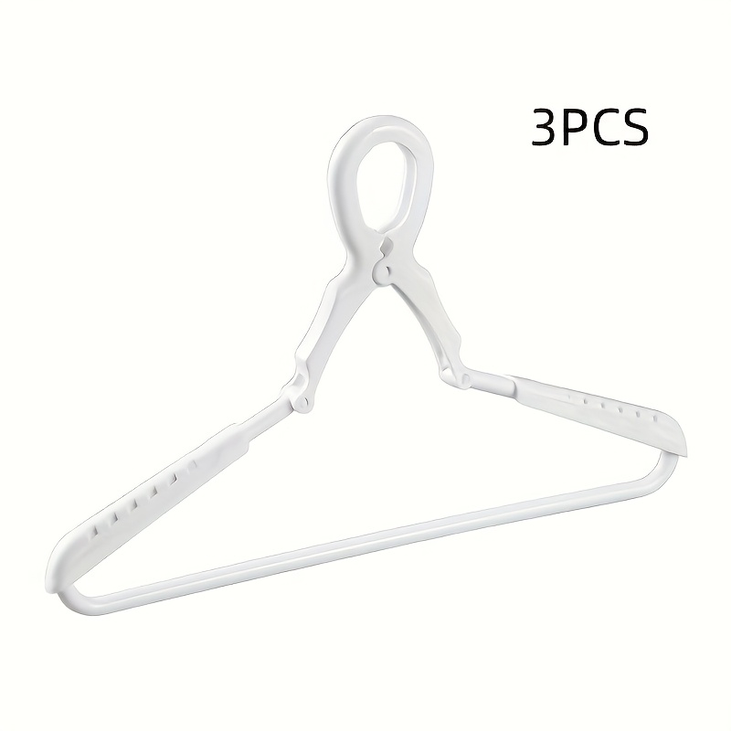 3pcs Wide Shoulder Thickened Retractable Plastic Windproof Hangers Clothes Hanging Anti-fall Clothes Rack Windproof Hook, Fixed Outdoor Anti-wind Anti-fall Drying Clothes Holder