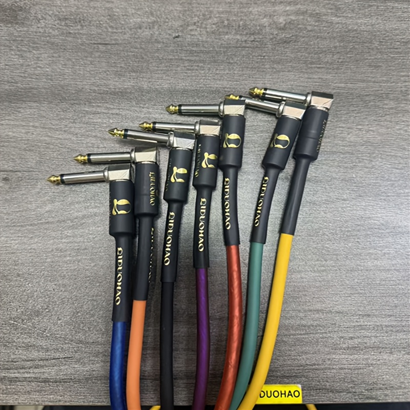 7pcs Right Angle Amplifier Cable Set for Electric Guitar