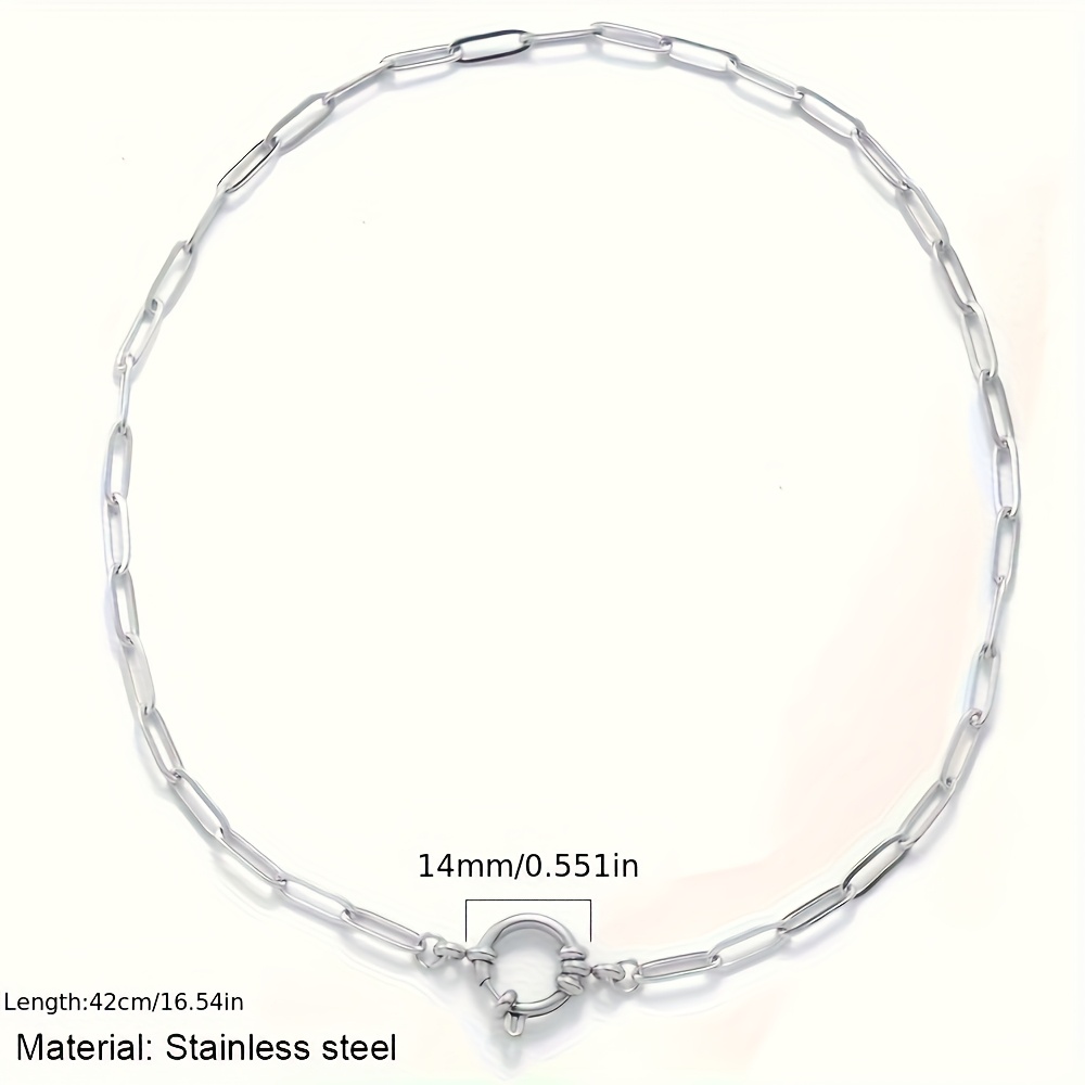 Gothic Hip-hop Style O-shaped Geometric Pendant Necklace, Made Of Stainless Steel, Is A Accessory For Women, Street Fashion