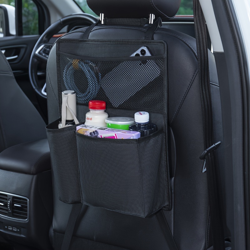 

Organisateur de siège arrière de voiture en tissu Oxford de qualité supérieure avec sac de rangement multi-poches - Support universel pour accessoires intérieurs d'auto lavables à suspendre