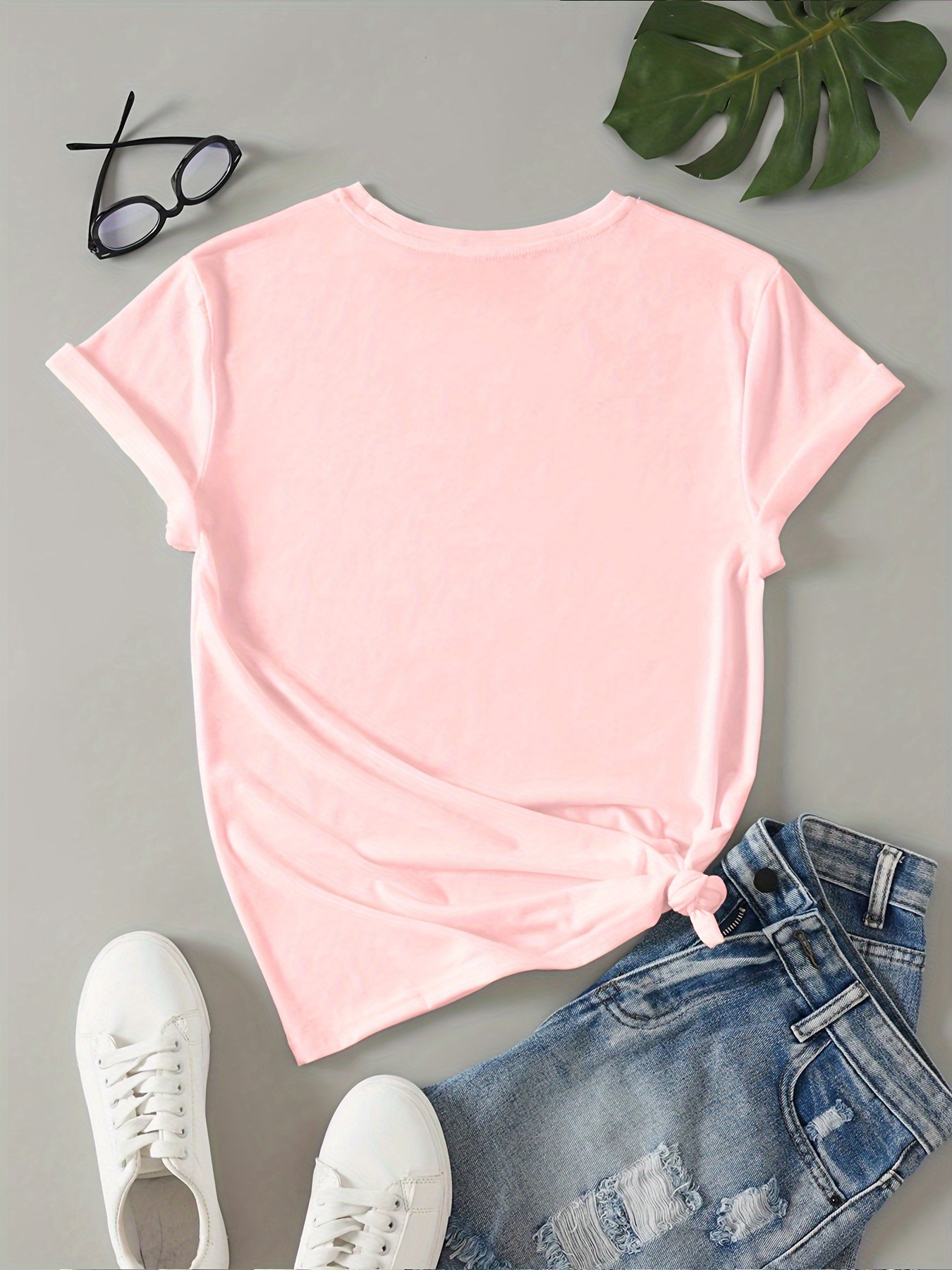 womens short sleeve t shirt crew neck breathable fitted stretchy printed happy first day of school printed t shirt details 1