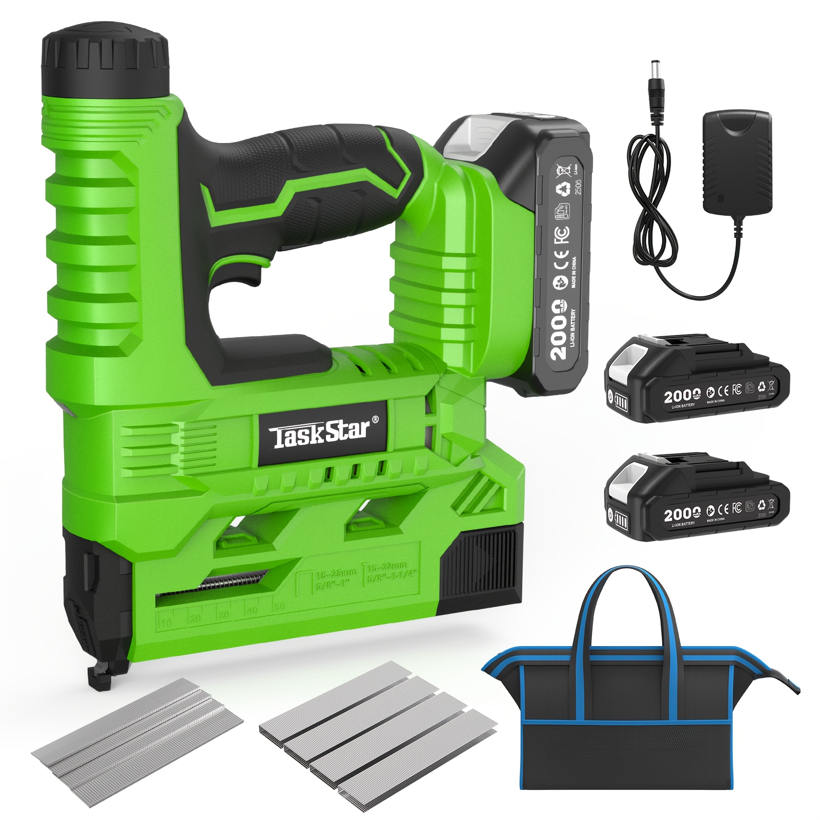 TEMU Taskstar 18g Cordless Brad Nailer & Stapler 2-in-1 | W/ 1000 Fasteners & Depth Control | Fall Upholstery Projects, Woodworking, Thanksgiving