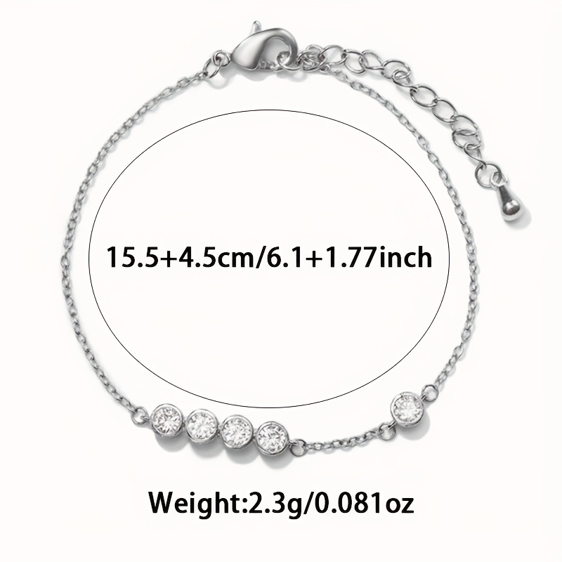 925 Silver Synthetic Zirconia Bead Bracelet