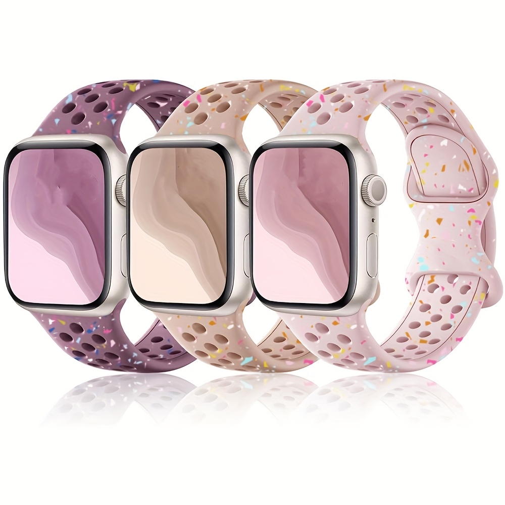 

Silicone Strap For Apple Watch For Iwatch With And Hole Design, Silicone For Apple Watch 23456789, Soft Strap For S9 S8 S7 S6 S5 S4 S3 S2 S1