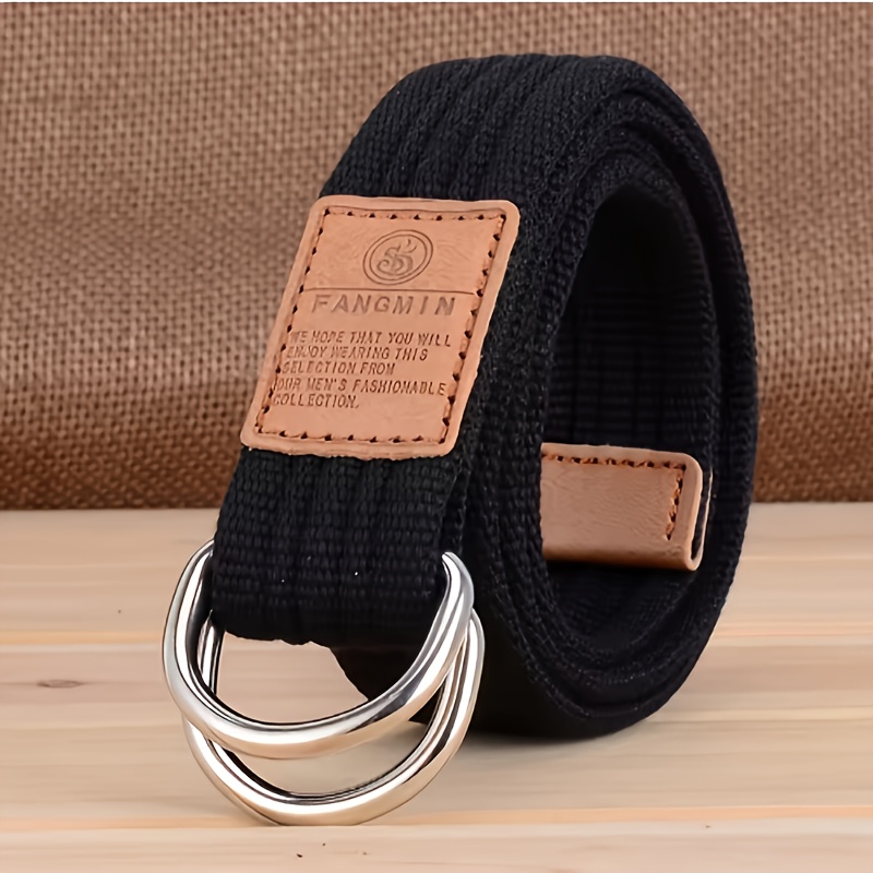 New Unisex Canvas Belt With Double Ring , Men's Women's Casual Business Jeans Belt