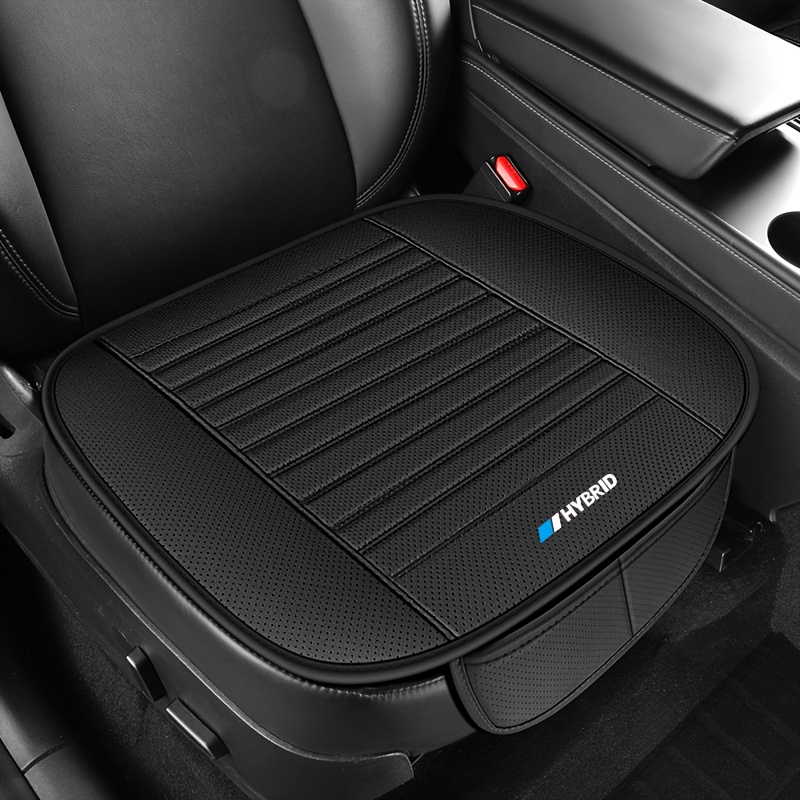 TEMU 1pc Pu Leather Car Seat Cushion Suitable For Home & Vehicle Use, Fit For Car, Scratch-resistant Breathable, Durable For Driver/passenger Seats,
