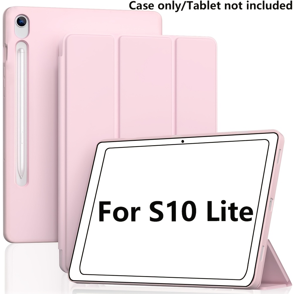 TEMU Étui pour for Samsung Tablet S10 Lite 2025/S10 FE/S9 FE/S9 avec (Réveil/Mise en automatique) Support Trifold & Porte-stylo - Coque TPU Souple