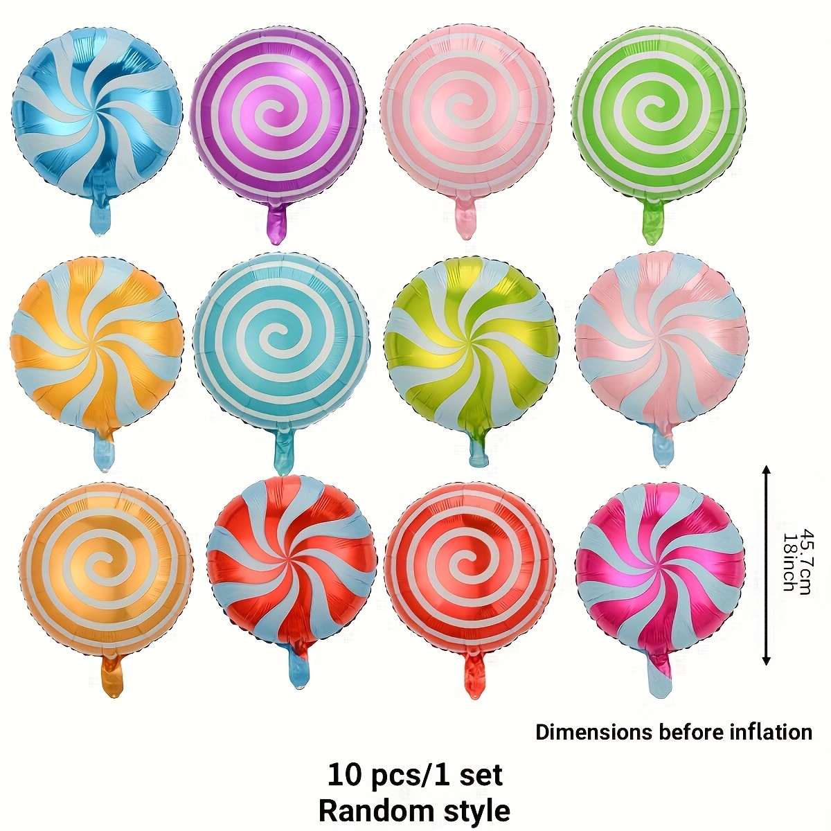 TEMU 10pcs Mixed Foil Balloons For Birthday Party Decorations, Shower, Wedding Supplies Decorations, Halloween Decorations, Christmas Decorations