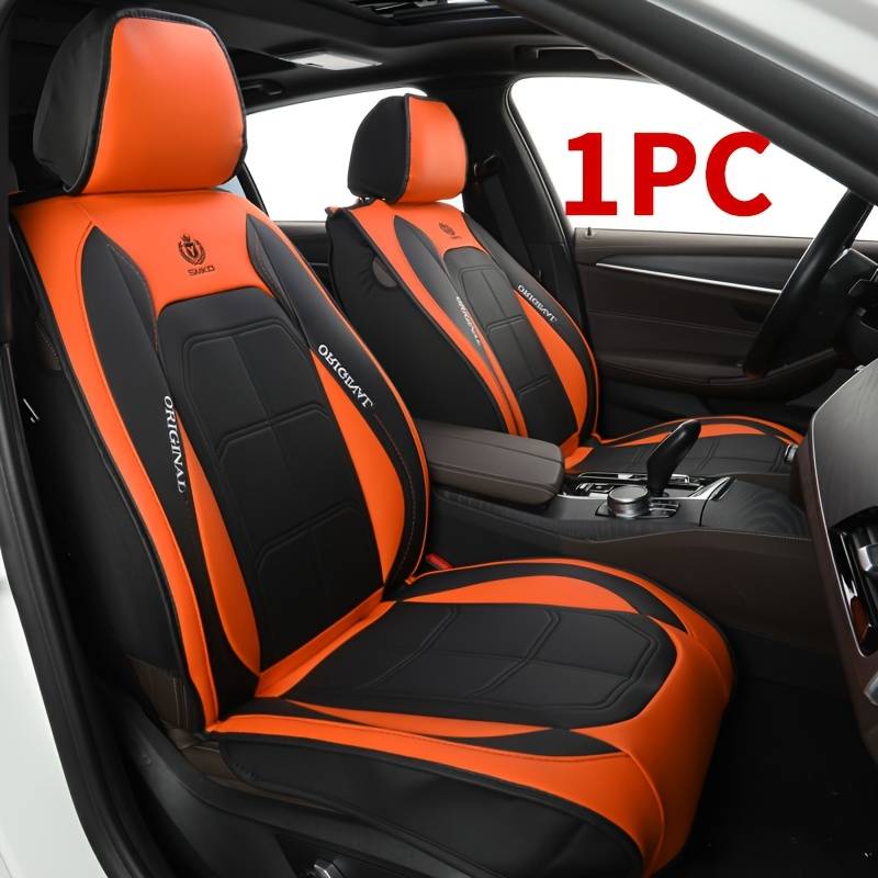 BDK Leatherette Seat Covers (Front Pair) – Premium PU, Black, With Armrest Slot & Airbag Compatible!