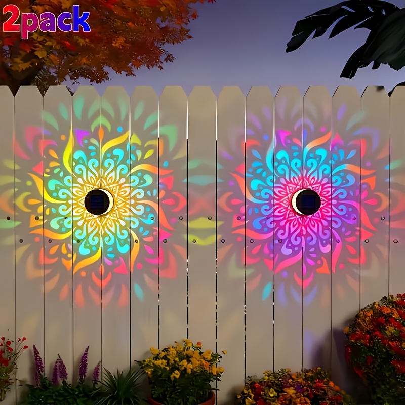 TEMU 2pcs Solar Wall Lights, Solar Outdoor Lights, Solar Garden Light, Solar Wall Decoration Art, Solar Fence Lights, Solar Pathway Lights, Yard