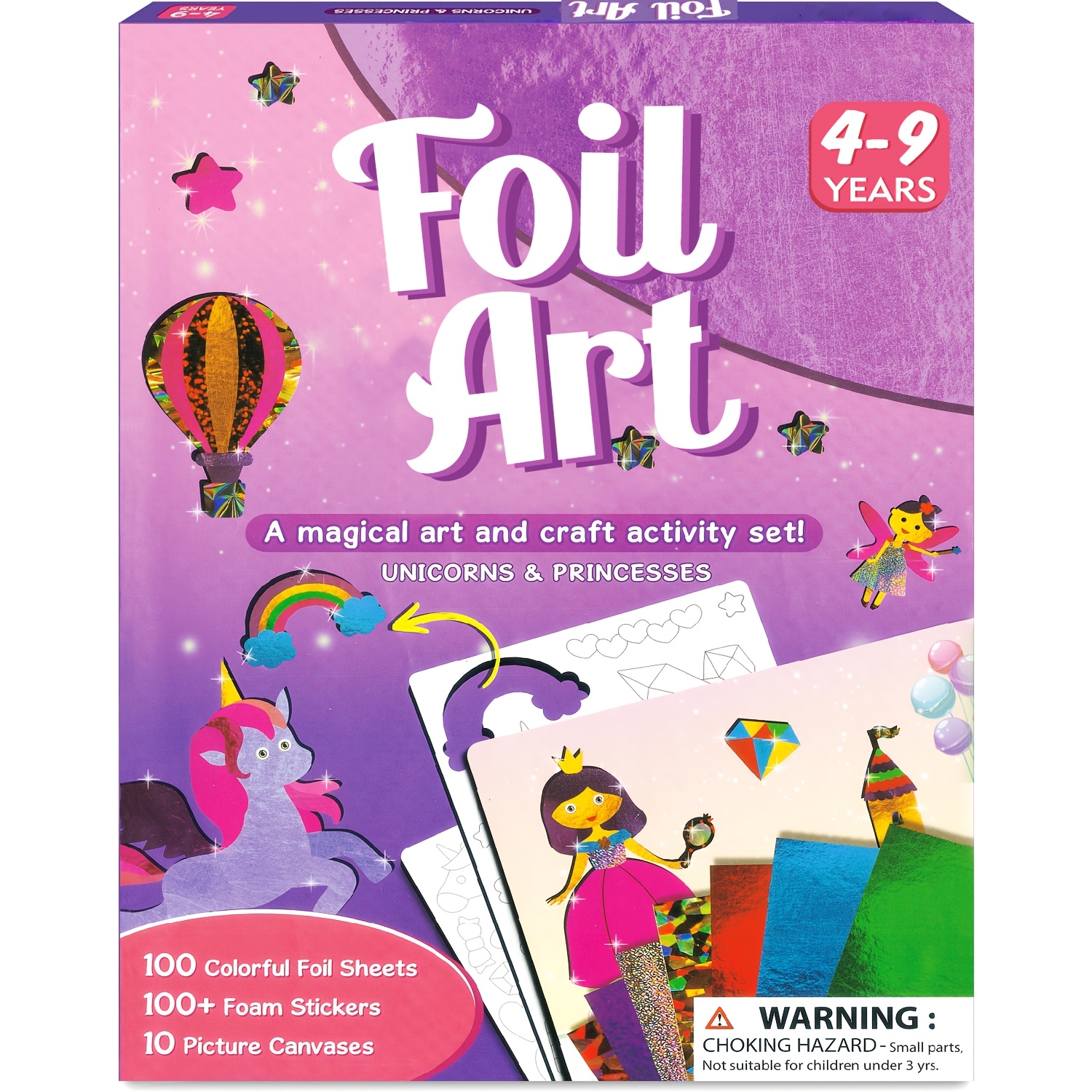 Image of Craft Kit For Kids - Arts & Crafts Supplies, Mess Free Coloring, Foil Foam Stickers, Toys, New Year Christmas Birthday Gifts For Ages 4 And Up, Travel Toys