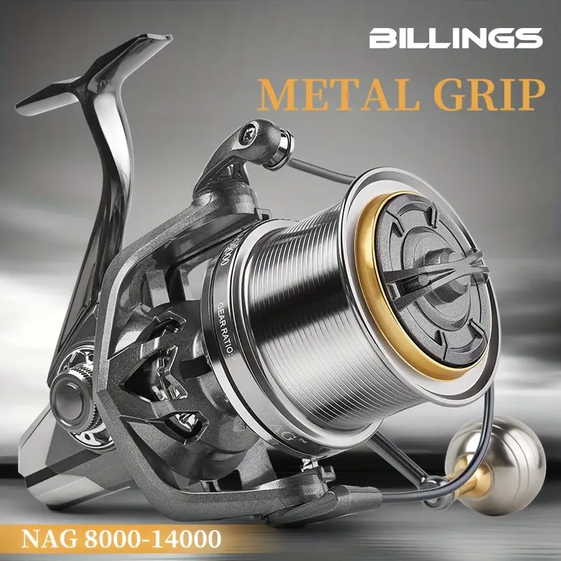 * NAG High-Performance Spinning Fishing Reel, 8000-14000 Series - Sleek Metallic * with Durable PA Construction, 4.8:1 Gear Ratio, 44LB Max Drag, Smooth 6+1 Bearings, Ideal for Long Distance Casting ... * NAG High-Performance Spinning Fishing Reel, 8000-14000 Series - Sleek Metallic * with Durable PA Construction, 4.8:1 Gear Ratio, 44LB Max Drag, Smooth 6+1 Bearings, Ideal for Long Distance Casting ...