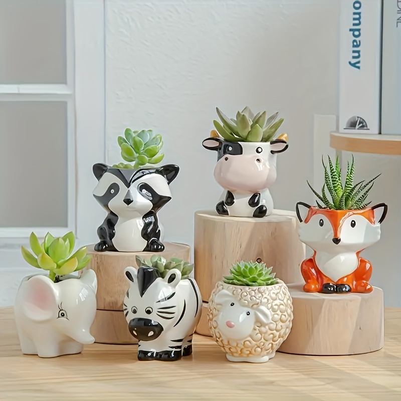 

1 Pack, Ceramic Cartoon Flower Pots Are Popular Cross-border, Simple And Cute Cartoon Succulent Flower Pots, Creative Home Gardening, And Potted Plants