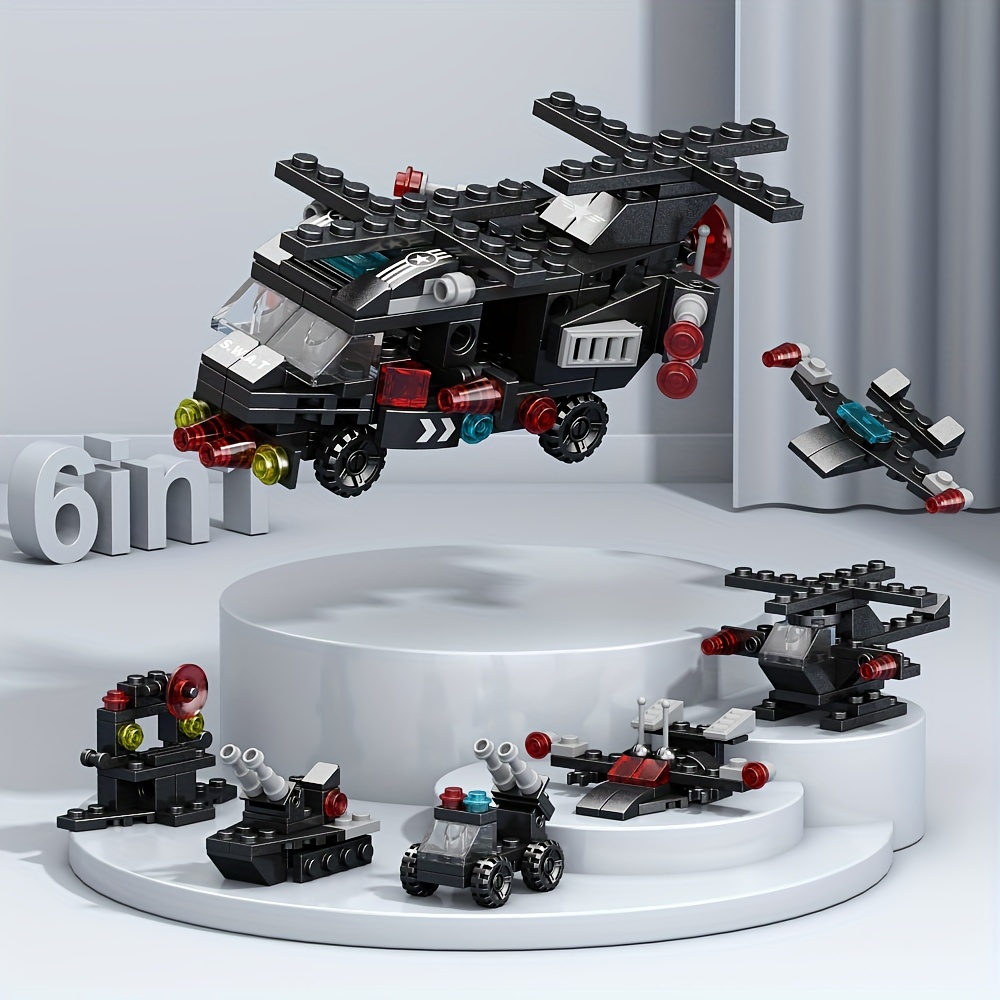 Lele Brother 6'sı 1 Arada Acil Durum Helikopteri Yapı Blokları Seti - 6-8 Yaş Arası Çocuklar İçin Uygun, Harika Doğum Günü, Tatil & Noel Hediyesi