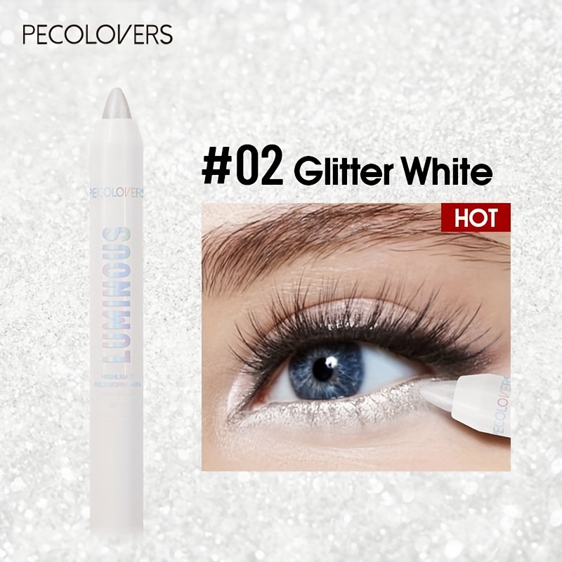 Long-lasting Glitter Eyeshadow Highlighter Pen - Waterproof, Medium Coverage For Tones