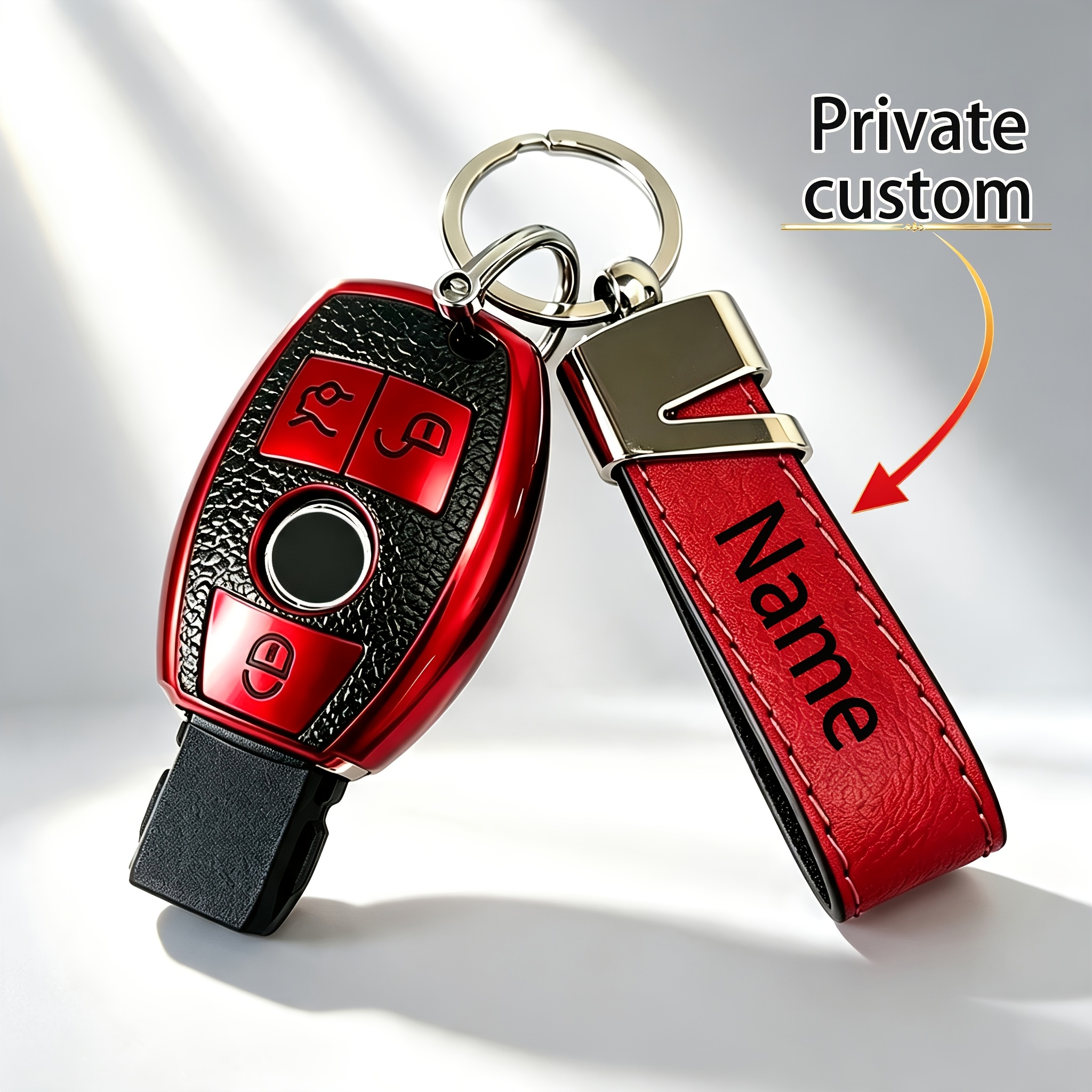 TEMU Laser-engraved Custom Vintage For Mercedes-benz Key Cover, Compatible With , Ml320, Ml500, Ml400, , Glk300, 260w, 204, , W221, W164