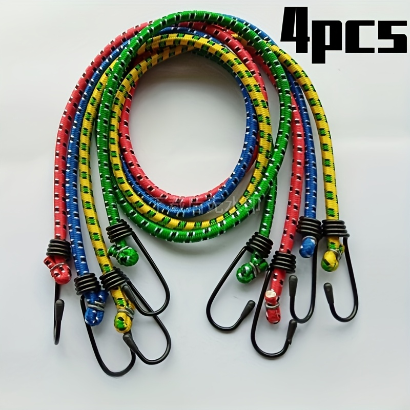 E-shop Multifunktionales elastisches Silikonband mit Metallhaken - Unendlicher Dehnungsbereich, leuchtende Farben (Rot/Gelb/Blau/Grün/Schwarz),