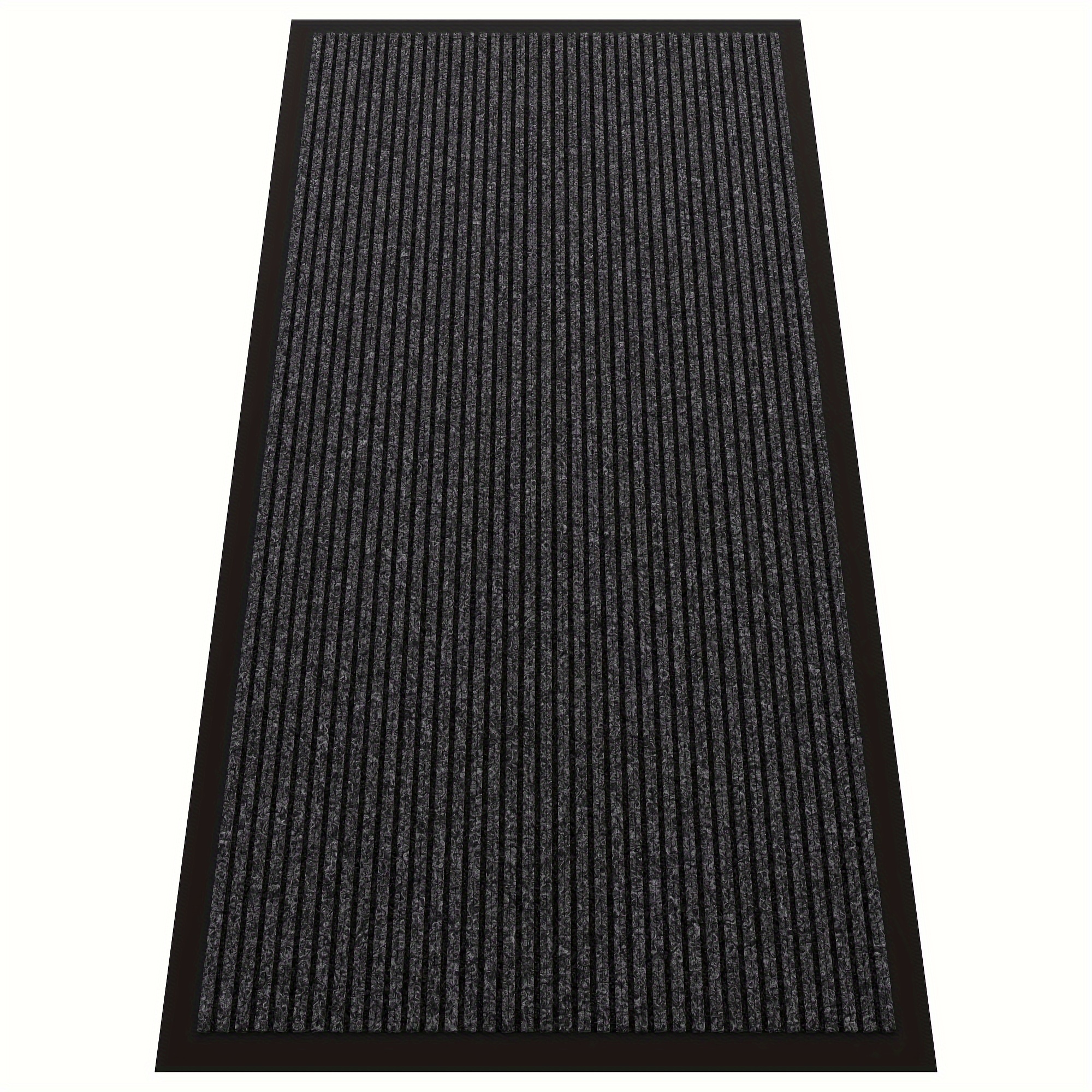 Wewamos Heavy-Duty Commercial Entrance Mat - Black, Non-Slip, Industrial, Machine-Woven Rubber/Polyester